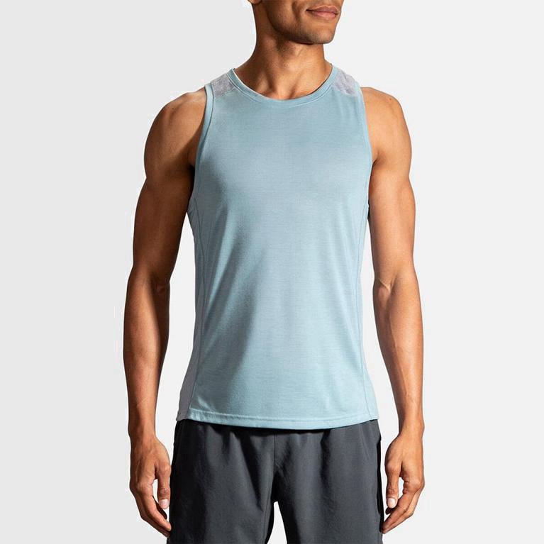 Brooks Distance Hombre Camiseta Sin Mangas - Azules (9276QXDYE)